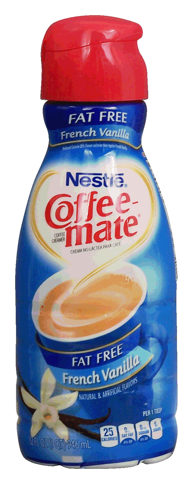 Nestle Coffee-mate french vanilla liquid coffee creamer, fat free Full-Size Picture